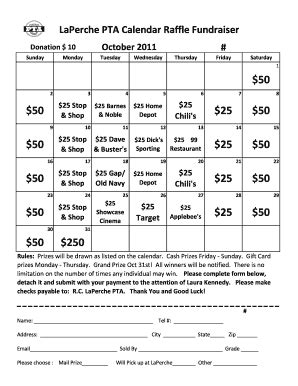 Calendar Raffle Fundraiser Template - Fill and Sign Printable Template Online