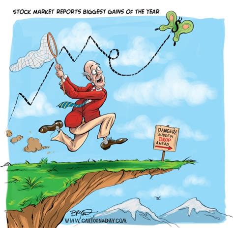 Stock Market Reports Gains-Cartoon Trader Cartoon