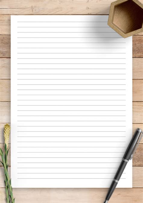 Download Printable Lined Paper Template - Narrow Ruled 1/4 inch PDF