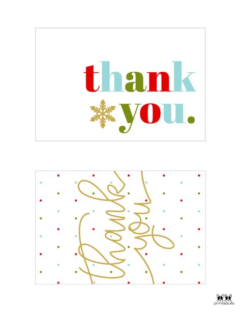 Christmas Thank You Cards - 25 Free Printable Cards | Printabulls