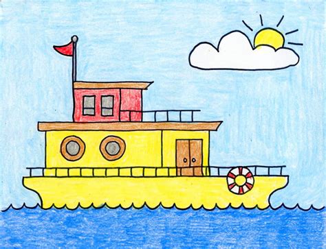 How to Draw a Houseboat · Art Projects for Kids