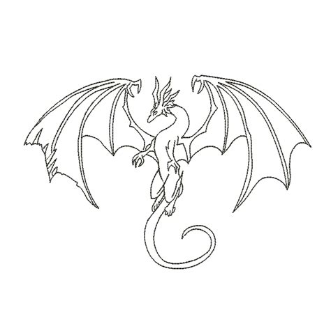 Dragon Outline - 4 Sizes - Products - SWAK Embroidery