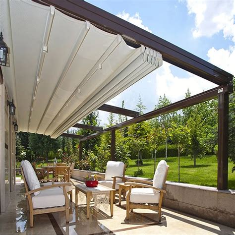 waterproof pvc retractable pergola canopy, gazebo pergola with retractable roof and sides ...