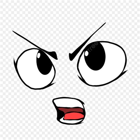 Angry Expression Clipart Hd PNG, Cartoon Black Drawing Line Angry Angry Big Eyes Expression ...