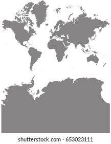 Gray Map Continents Antarctica Stock Vector (Royalty Free) 653023111 | Shutterstock