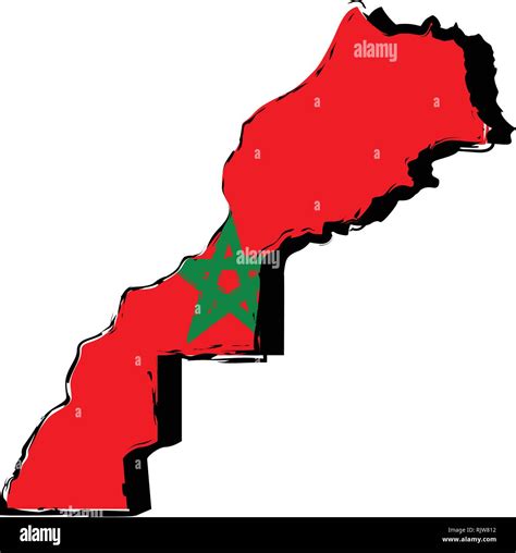 Map of Morocco with flag Stock Vector Image & Art - Alamy