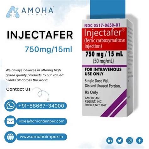 Injectafer 750mg / 15ml injection at Rs 1000/piece | Ferric Carboxymaltose injection in Surat ...