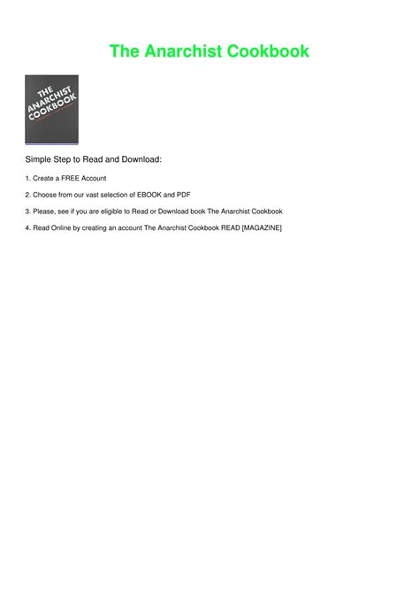 PPT - DOWNLOAD/PDF The Anarchist Cookbook PowerPoint Presentation, free download - ID:11925559