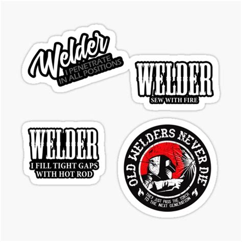 "Welder Sticker Pack Welding Set of 4 Stickers" Sticker for Sale by ...