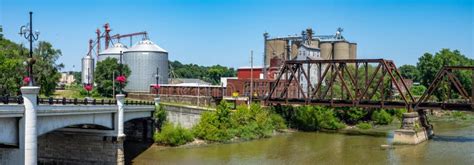 Zanesville Y Bridge Panorama Stock Image - Image of flowers, landscape: 159491243