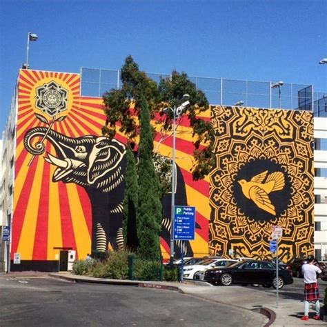 The famous artist murals along the walls of The West Hollywood Public ...