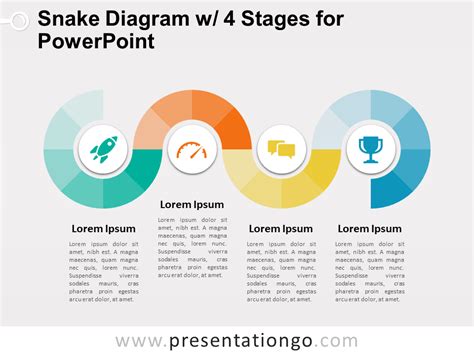 Snake Diagram with 4 Stages for PowerPoint - PresentationGO.com