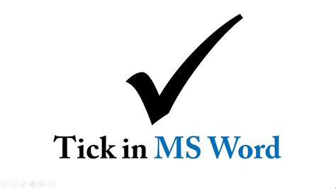 How to bring the Tick Symbol or Check Mark in MS Word - YouTube