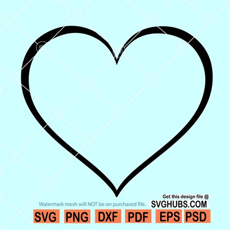 Heart outline svg, heart symbol svg, heart outline png, heart svg, heart Shape Clipart