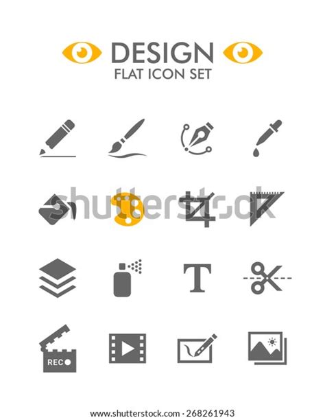 Vector Flat Icon Set Design Stock Vector (Royalty Free) 268261943