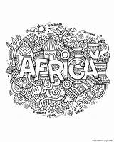 Adult Africa Abstract Symbols Coloring page Printable sketch template