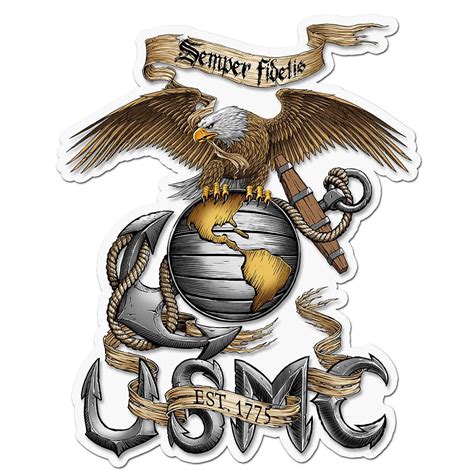 USMC Eagle Semper Fidelis DeCal | Reflective decals, Usmc, Usmc decal