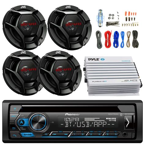 Buy Pioneer Single DIN Car Bluetooth Radio USB AUX CD Player Receiver - Bundle Combo with 4X DR ...