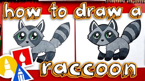 How To Draw A Cute Raccoon - YouTube