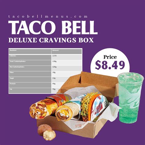 Deluxe Cravings Box Taco Bell Menu