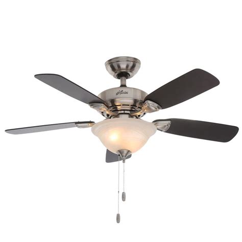 Hunter Caraway 44 in. Indoor Brushed Nickel Ceiling Fan with Light ...