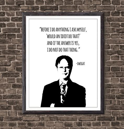 The Office TV Show Dwight Schrute idiot Quote Print, Home Decor ...