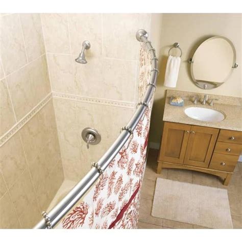 Moen 60 In Curved Shower Rod With Pivoting S Brushed Nickel Csr2165bn The