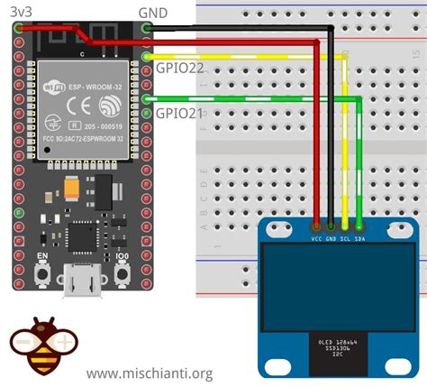 SDD1306 OLED display: wiring and basic use with esp8266, esp32 and ...