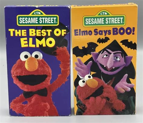 2 SESAME STREET ELMO VHS Videotapes- The Best Of Elmo & Elmo Says Boo! $12.95 - PicClick