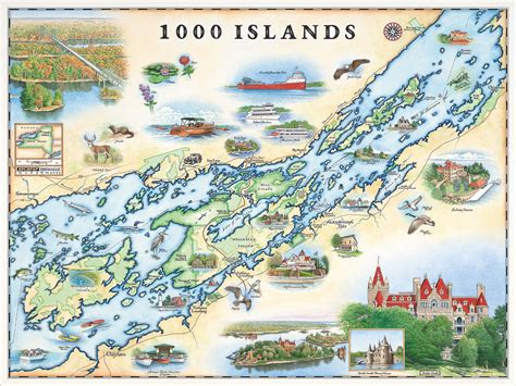 1000 Islands Hand-drawn Map Poster Authentic 18x24 - Etsy