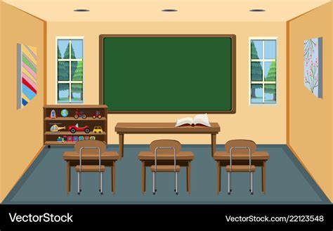 An interior empty classroom Royalty Free Vector Image