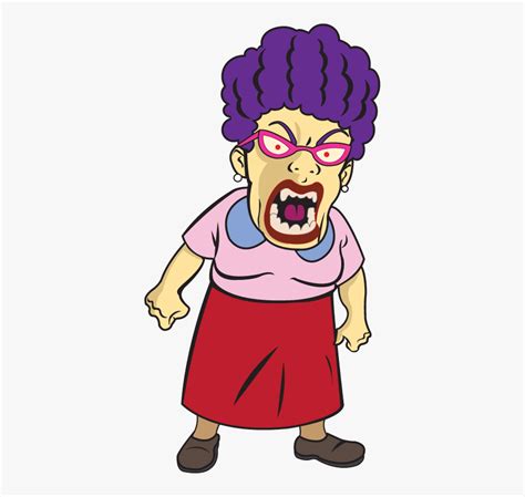 Thumb Image - Cartoon Angry Old Lady , Free Transparent Clipart - ClipartKey