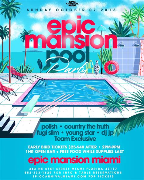 EPIC MANSION POOL PARTY MIAMI CARNIVAL