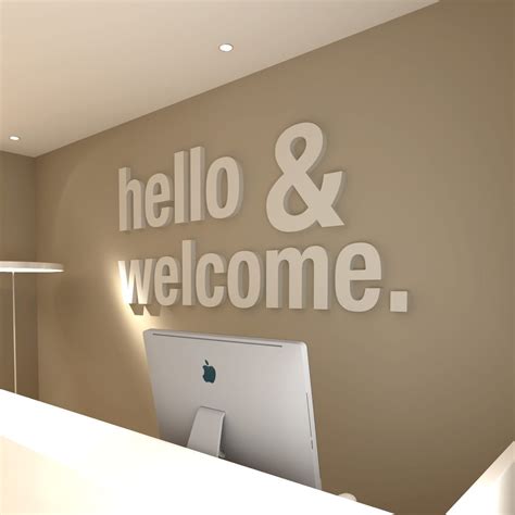 Hello & Welcome Office Design 3D | Moonwallstickers.com