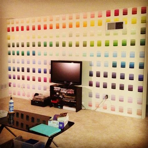 Paint Chip Wall Decoration DIY-maybe a bit smaller, but not a bad idea | Diy wall decor, Paint ...