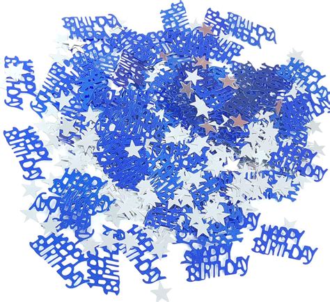 Amazon.com: Happy Birthday Confetti for Table Decorations,Blue Confetti for Party Decorations ...