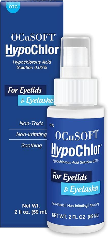 OCuSOFT Hypochlor Hypochlorous Acid Solution Spray 0.02% 59 Milliters, Eyelid Spray for ...