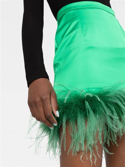 STYLAND feather-trim Mini Skirt - Farfetch