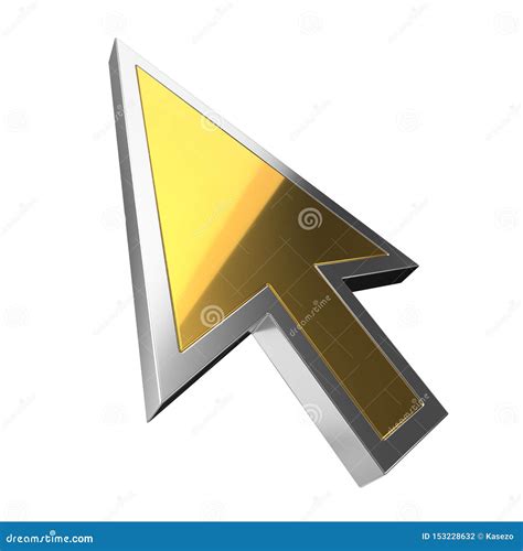 Golden Luxury Cursor on White Background. 3d Illustration Stock ...