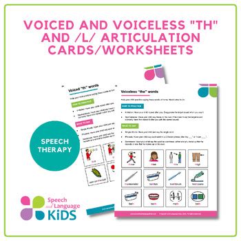 Voiced and Voiceless "th" and /l/ Articulation Cards/Worksheets - Speech Therapy