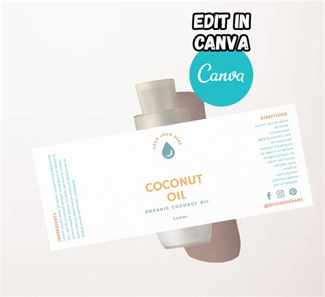 Editable Printable Label Canva Template Custom Product - Etsy