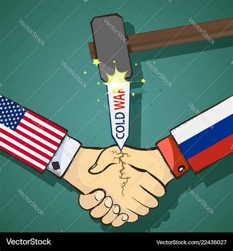 Cold war between the usa and russia Royalty Free Vector