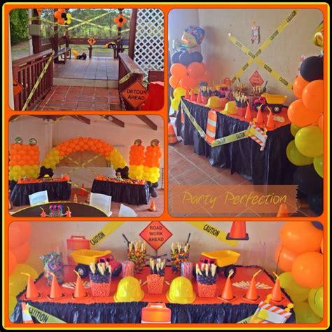 Construction Site Candy Buffet set up by Glenda | Construction party, Balloon decorations, Candy ...