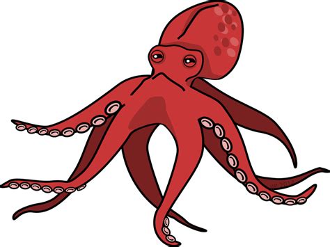 Clipart - Pink Cartoon Octopus