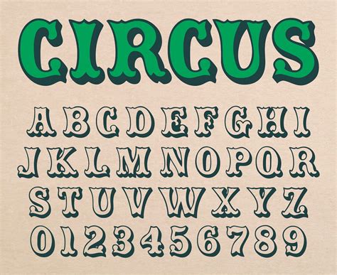 Circus Font Carnival Font Circus Letters Font Circus Font Numbers Vintage Circus Font Circus ...