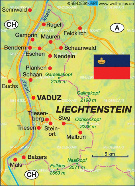 Karte von Liechtenstein (Liechtenstein) - Karte auf Welt-Atlas.de ...