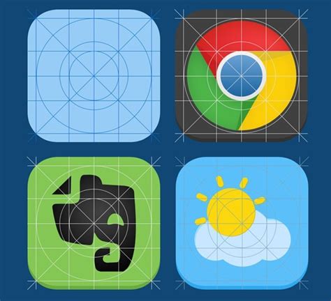 Free iOS 7 Icon Guide PSD - TitanUI