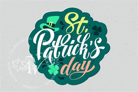 St. Patrick's Day Logo Template. Handwritten Letters, Postcard, Poster or Congratulation. - Etsy