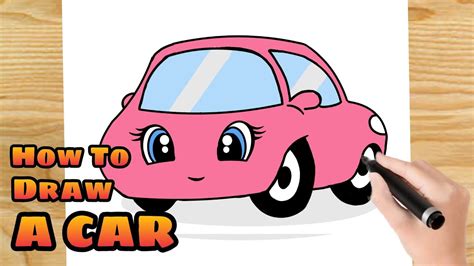 How To Draw A Cute Car Step By Step | Chelsea's Art Zone - YouTube