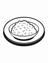 Rice White Plate Food coloring Book pages For Children And Adults With  sketch template